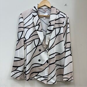 Como Vintage Whisper Long Sleeve Geometric Print Blazer Size Medium